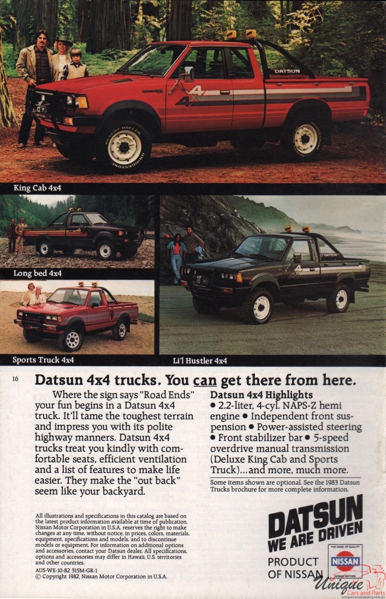 1983 Datsun-Nissan Model Range Brochure Page 5